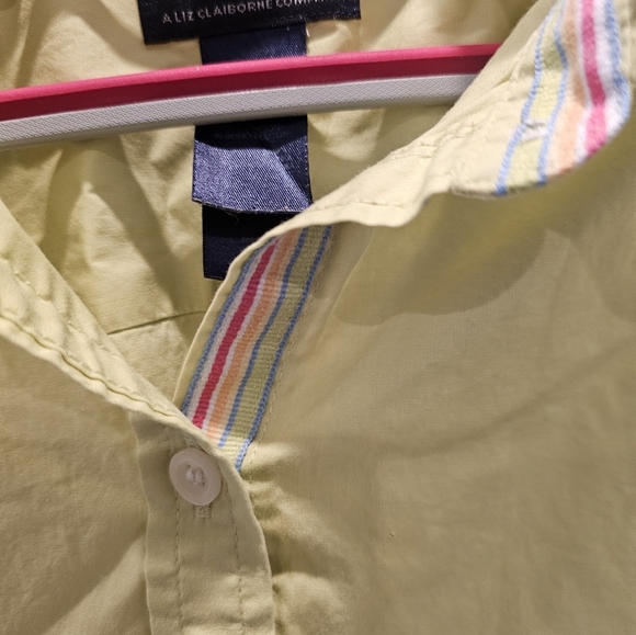 Crazy Horse by Liz Claiborne Women’s Button-Up Shirt Size 10 | Chartreuse Cotton - Picture 3 of 7